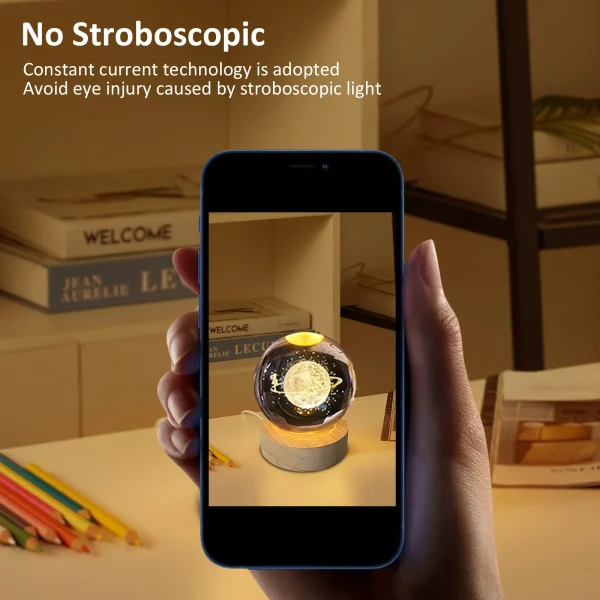 3D Art Crystal Ball Night Lamp Luminous Crystal Ball Decoration Solar System RGB Led Night Light For Hotel - Image 5