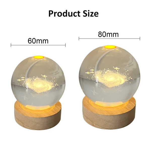 3D Art Crystal Ball Night Lamp Luminous Crystal Ball Decoration Solar System RGB Led Night Light For Hotel - Image 6